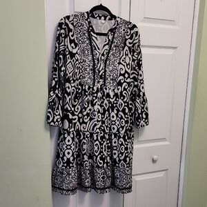 Black and White Patterned Dress